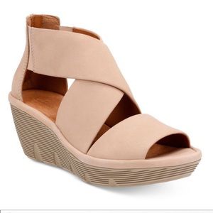 Clarks Clarene Glamour Wedges Sandals Suede